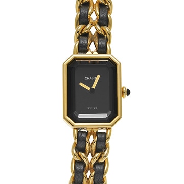 シャネル プルミエール L H0001 ブラック レディース 時計 【中古】【wristwatch】