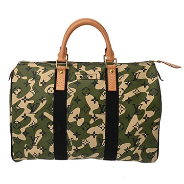 ルイ ヴィトン モノグラムフラージュ LV×村上隆 スピーディ35 カーキ M95773 モノグラモフラージュ レディース バッグ 【中古】【bag】