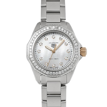 タグ ホイヤー アクアレーサー プロフェッショナル 200 クォーツ WBP1451.BA0622 ホワイトシェル/ダイヤモンド メンズ 時計 【中古】【wristwatch】