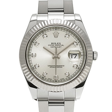 ロレックス デイトジャストII 116334G シルバー/ダイヤモンド メンズ 時計 【中古】【wristwatch】