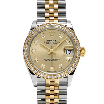 ロレックス デイトジャスト 278383RBR シャンパン/ダイヤモンド ユニセックス 時計 【中古】【wristwatch】