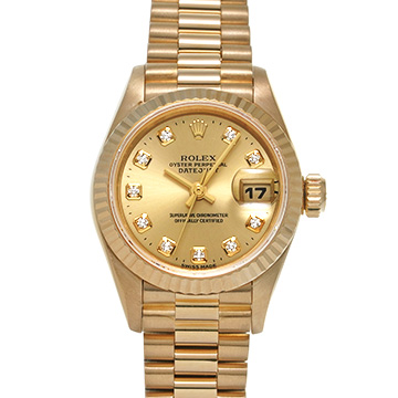 ロレックス デイトジャスト 69178G シャンパン/ダイヤモンド レディース 時計 【中古】【wristwatch】