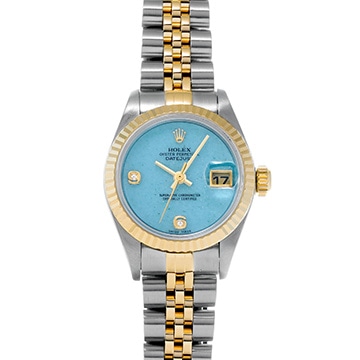 ロレックス レディ デイトジャスト ブルージェダイド 79173 ブルージェダイド レディース 時計 【中古】【wristwatch】