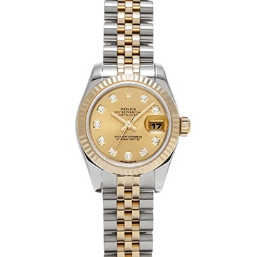 ロレックス デイトジャスト 179173G シャンパン/ダイヤモンド レディース 時計 【中古】【wristwatch】