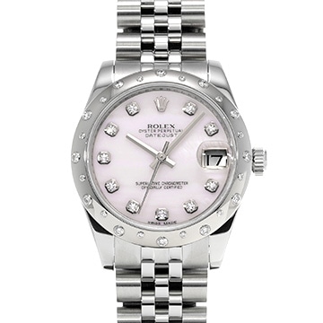 ロレックス デイトジャスト 178344NG ピンクシェル/ダイヤモンド ユニセックス 時計 【中古】【wristwatch】