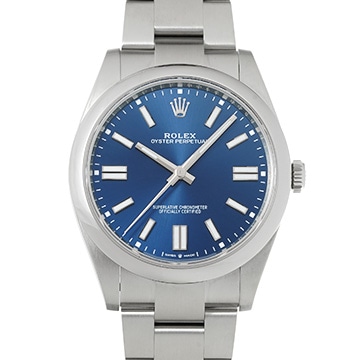 ロレックス オイスターパーペチュアル 41 124300 ブライトブルー メンズ 時計 【中古】【wristwatch】