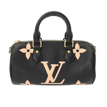 ルイ ヴィトン バイカラーモノグラムアンプラント パピヨン BB ブラック/ベージュ M45980 レザー レディース バッグ 【中古】【bag】