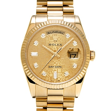 ロレックス デイデイト 36 118238A シャンパンコンピュータ/ダイヤモンド メンズ 時計 【中古】【wristwatch】