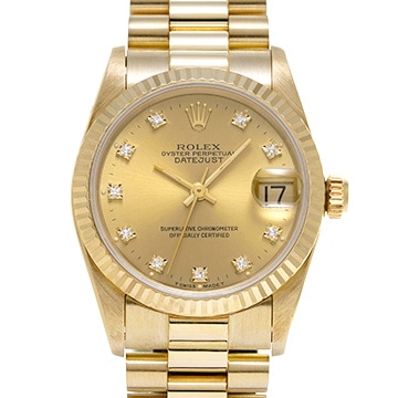 ロレックス デイトジャスト 31 68278G シャンパン/ダイヤモンド ユニセックス 時計 【中古】【wristwatch】