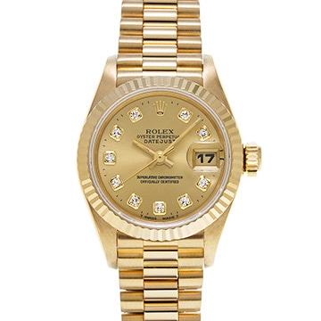 ロレックス デイトジャスト 69178G シャンパン/ダイヤモンド レディース 時計 【中古】【wristwatch】