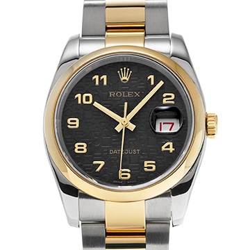 ロレックス デイトジャスト 36 116203 ブラックコンピュータ メンズ 時計 【中古】【wristwatch】