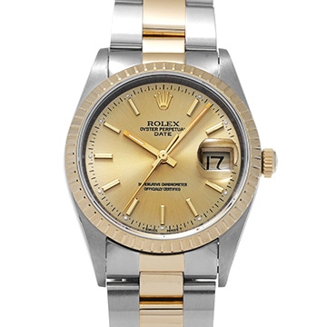 ロレックス オイスターパーペチュアル デイト 15223 シャンパン メンズ 時計 【中古】【wristwatch】
