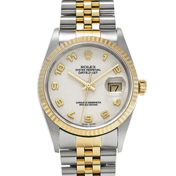 ロレックス デイトジャスト 16233 アイボリーコンピュータ メンズ 時計 【中古】【wristwatch】