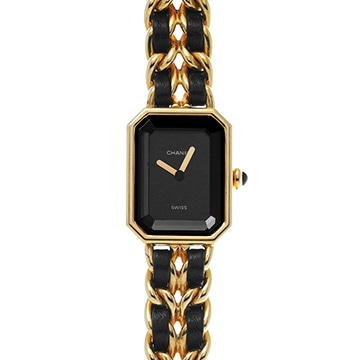 シャネル プルミエール L H0001 ブラック レディース 時計 【中古】【wristwatch】