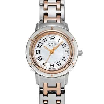 エルメス クリッパー クラシック CP1.221 ホワイトシェル レディース 時計 【中古】【wristwatch】