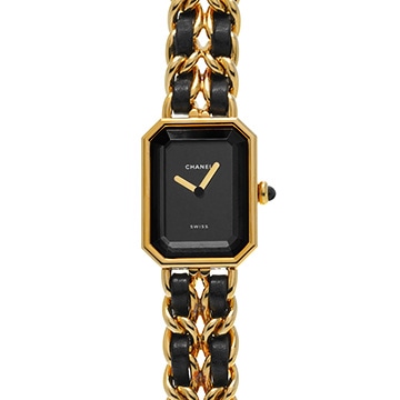シャネル プルミエール L H0001 ブラック レディース 時計 【中古】【wristwatch】