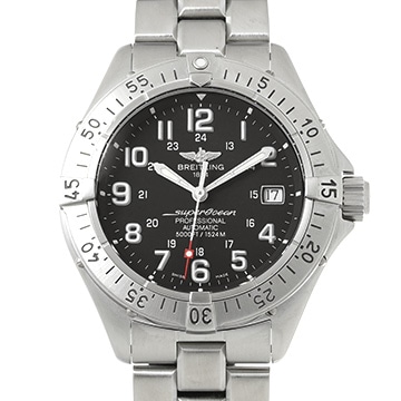 ブライトリング スーパーオーシャン A185B09PFA ブラック メンズ 時計 【中古】【wristwatch】