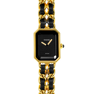 シャネル プルミエール M H0001 ブラック レディース 時計 【中古】【wristwatch】