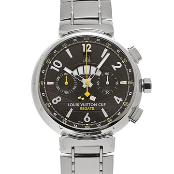 ルイ ヴィトン タンブール ルイヴィトンカップ レガッタ フライバッククロノ Q1021 ブラウン メンズ 時計 【中古】【wristwatch】