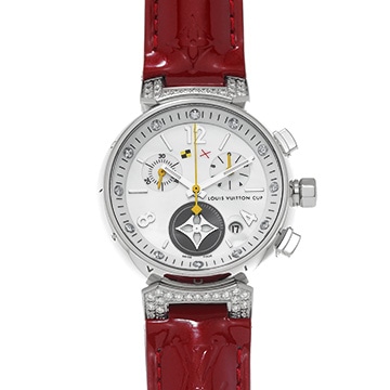 ルイ ヴィトン タンブール ラブリーカップ クロノグラフ Q132H ホワイトシェル/ダイヤモンド レディース 時計 【中古】【wristwatch】