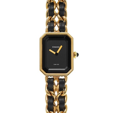 シャネル プルミエール L H0001 ブラック レディース 時計 【中古】【wristwatch】