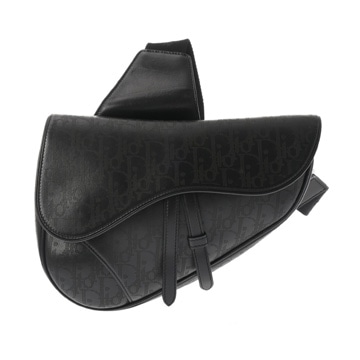 ディオール サドルバッグ オブリークギャラクシー ブラック 1ADP0093VPI_H03E レザー ユニセックス バッグ 【中古】【bag】