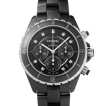 シャネル J12 クロノグラフ 41MM H2419 ブラック/ダイヤモンド メンズ 時計 【中古】【wristwatch】