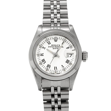 ロレックス オイスターパーペチュアル デイト 69160 ホワイト レディース 時計 【中古】【wristwatch】