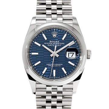 ロレックス デイトジャスト 36 126200 ブライトブルー フルーテッドモチーフ メンズ 時計 【中古】【wristwatch】