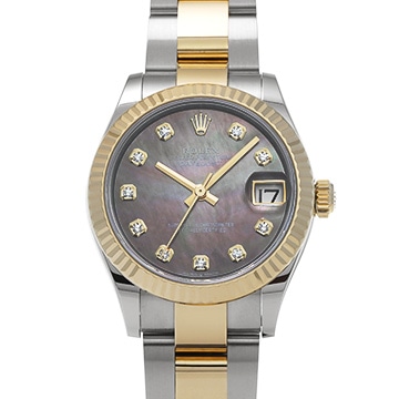 ロレックス デイトジャスト 31 278273NG ブラックシェル/ダイヤモンド ユニセックス 時計 【中古】【wristwatch】