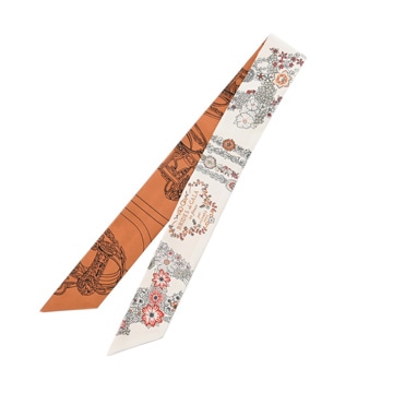 エルメス ツイリー BRIDES DE GALA EN FLEURS ホワイト/ブラウン/マルチカラー シルク100％ レディース 【未使用】【other】