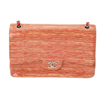 シャネル マトラッセ Wフラップチェーンショルダー 30 オレンジ A58600 パテントカーフスキン レディース バッグ 【中古】【bag】