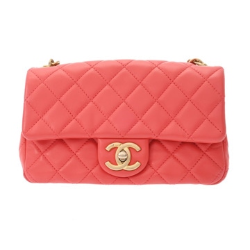 シャネル マトラッセ スモールフラップバッグ レッド AS3206 ラムスキン/カラーストーン レディース バッグ 【中古】【bag】