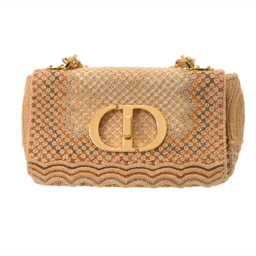 ディオール CARO スモールバッグ ブラウン ラフィア レディース バッグ 【中古】【bag】