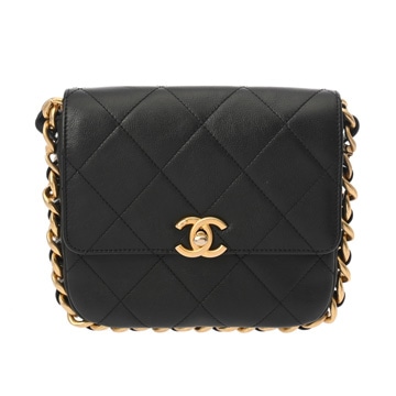 シャネル マトラッセ スモールフラップバッグ ブラック カーフスキン レディース バッグ 【中古】【bag】