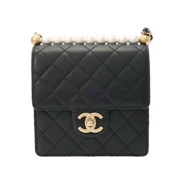 シャネル マトラッセ チェーンクラッチバッグ ココハンドル ミニ ブラック AS0584 ラムスキン/イミテーションパール レディース バッグ 【中古】【bag】