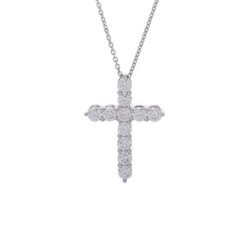 グラフ スモールクロス ネックレス シルバー K18ホワイトゴールド WG レディース ジュエリー 【中古】【jewelry】