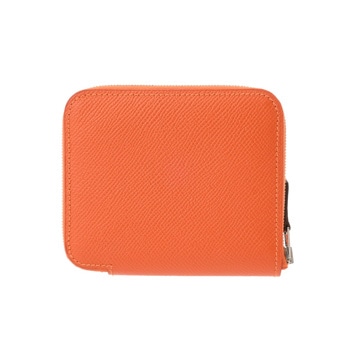 エルメス アザップ コンパクト シルクイン オレンジ ヴォーエプソン レディース 財布 【中古】【purse】
