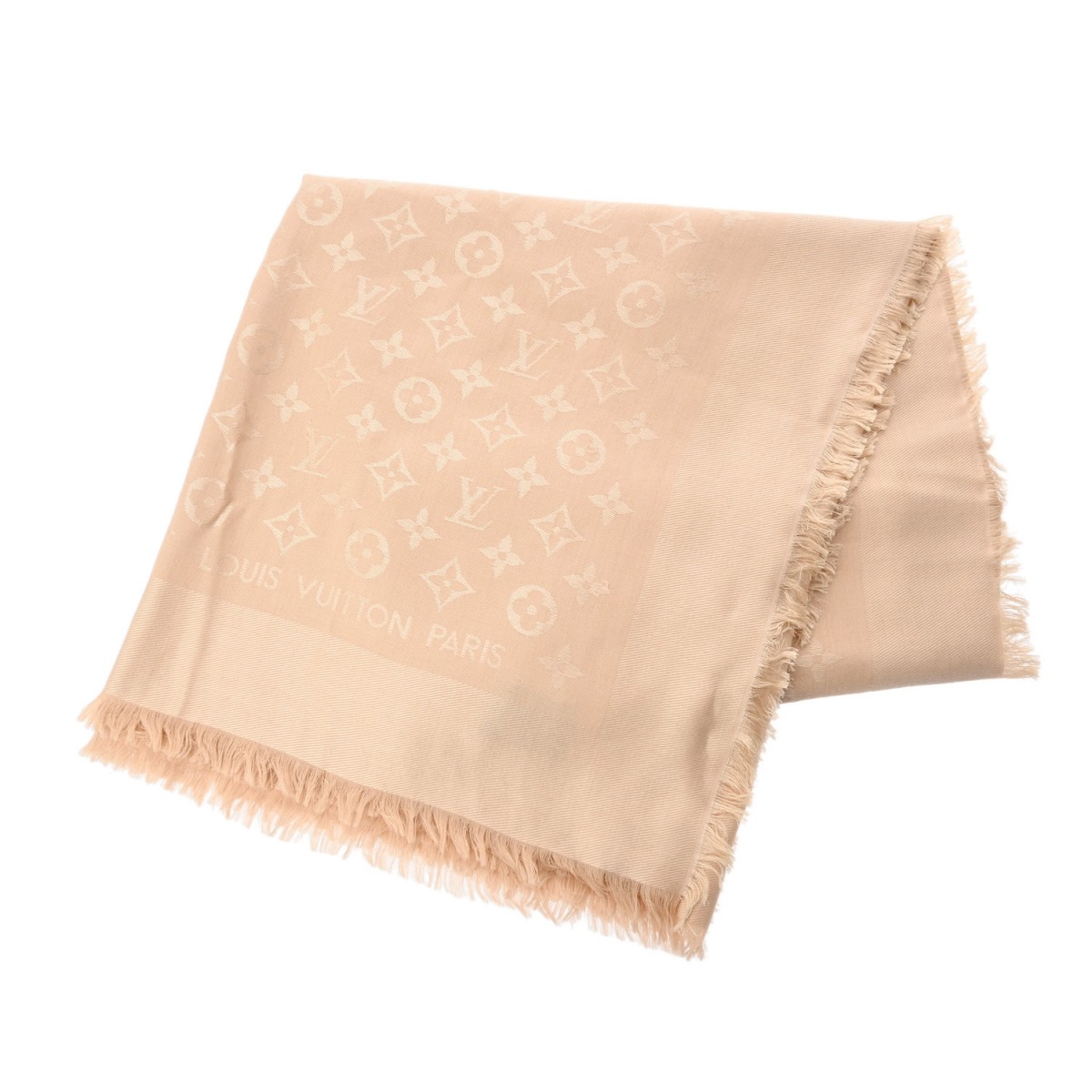 ルイ ヴィトン モノグラム ショール モノグラム ベージュ シルク60%/ウール40% レディース 【中古】【other】