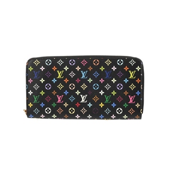 ルイ ヴィトン ジッピーウォレット ノワール/ヴィオレ M60275 モノグラムマルチカラー レディース 財布 【中古】【purse】