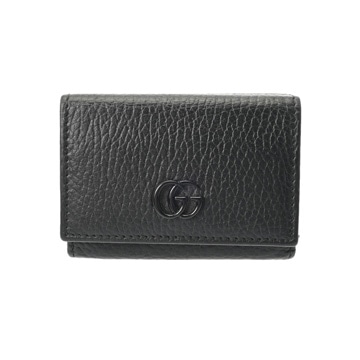 グッチ コンパクトウォレット ダブルG ブラック 735212･203887 レザー ユニセックス 財布 【中古】【purse】