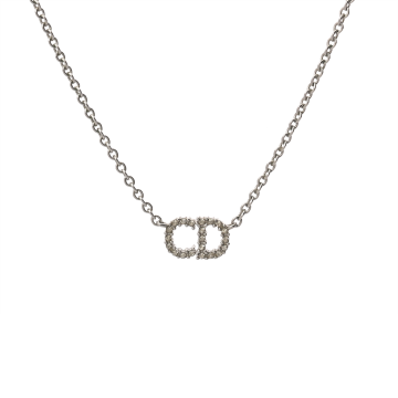 ディオール Clair D Lune ネックレス  シルバー/ホワイト N0717CDLCY_D102 メタル/クリスタル レディース ジュエリー 【中古】【jewelry】