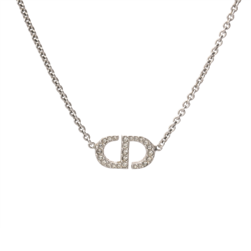 ディオール Petit CD ネックレス シルバー/ホワイト N2241WOMCY_D001 メタル/クリスタル レディース ジュエリー 【中古】【jewelry】