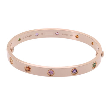 カルティエ ラブブレスレット #16 マルチストーン ゴールド CRB6036516 K18ピンクゴールド PG レディース ジュエリー 【中古】【jewelry】