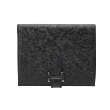 エルメス ベアン コンパクト モノクローム ブラック ヴォーマダム ユニセックス 財布 【中古】【purse】