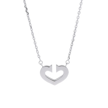 カルティエ Cハート ネックレス K18ホワイトゴールド WG レディース ジュエリー 【中古】【jewelry】