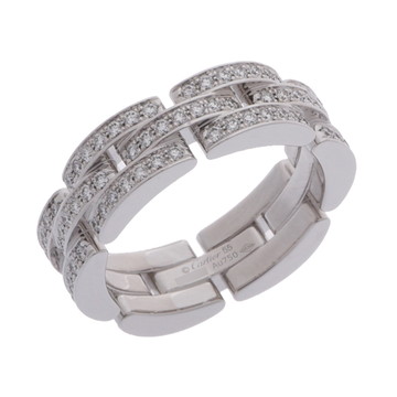 カルティエ マイヨンパンテール リング #55 フルパヴェ シルバー K18ホワイトゴールド WG レディース ジュエリー 【中古】【jewelry】