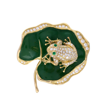 ウォルサム カエルモチーフ ブローチ ゴールド K18イエローゴールド YG レディース ジュエリー 【中古】【jewelry】
