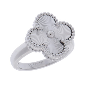 ヴァン クリーフ&アーペル ヴィンテージアルハンブラ リング ギヨシェ #50 シルバー VCARP9XI50 K18ホワイトゴールド WG レディース ジュエリー 【中古】【jewelry】