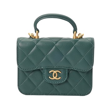 シャネル マトラッセ フラップコインパース グリーン AP2200 ラムスキン レディース 財布 【中古】【purse】